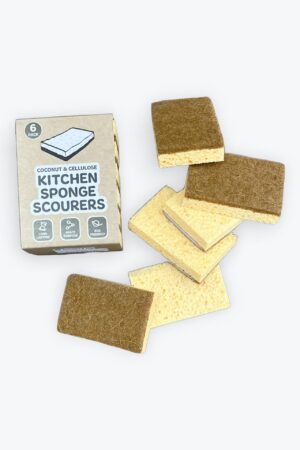 Compostable Kitchen Sponge Scourers - Pack of 6