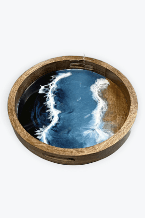 30cm Round Mango Wood Tray